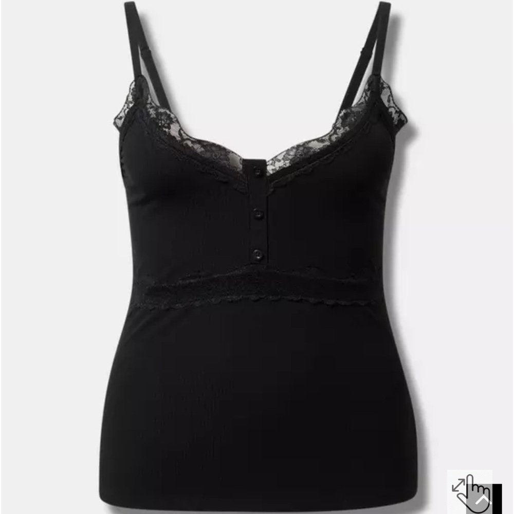 Torrid Ribbed Lace Trim Cami